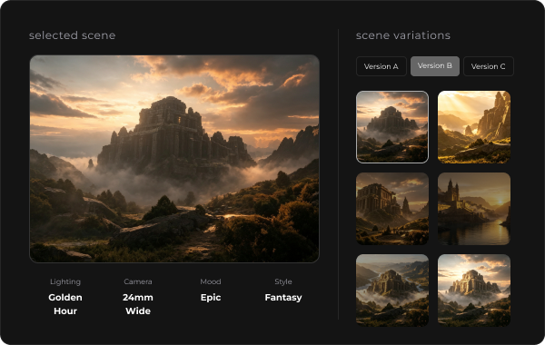 Scene exploration workspace preview