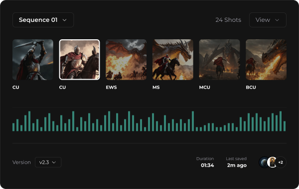 Visual storyboarding workspace preview
